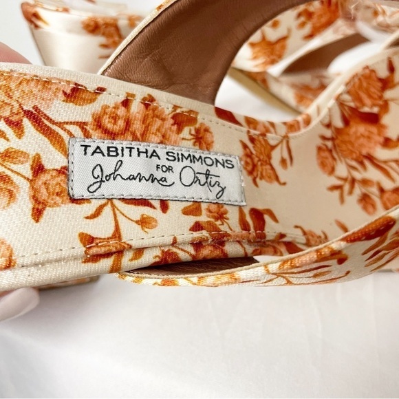 Johanna Ortiz x Tabitha Simmons Floral Satin Bow Open Toe Sandals Cocktail Party - Picture 9 of 9